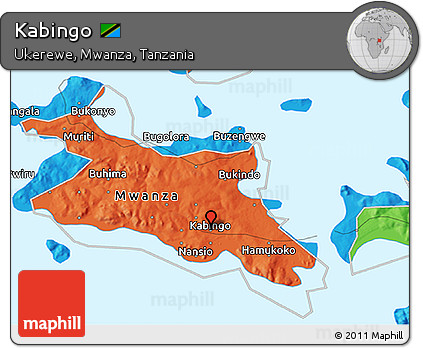 Political 3D Map of Kabingo
