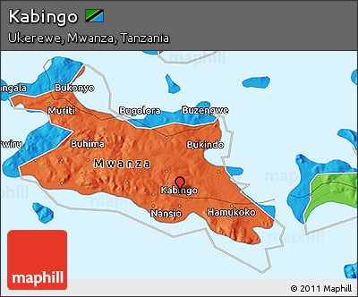 Political 3D Map of Kabingo