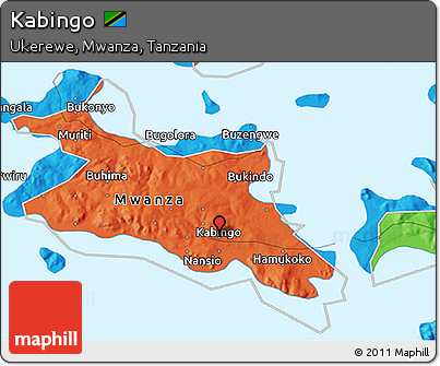 Political 3D Map of Kabingo