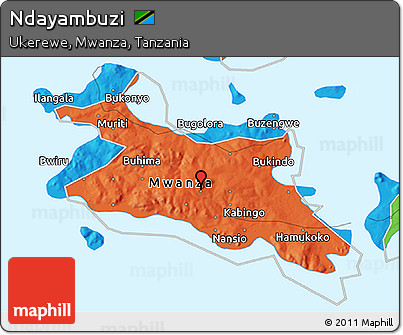 Political 3D Map of Ndayambuzi