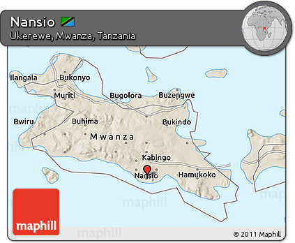 Shaded Relief 3D Map of Nansio