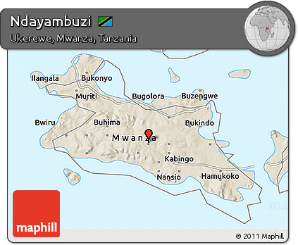 Shaded Relief 3D Map of Ndayambuzi