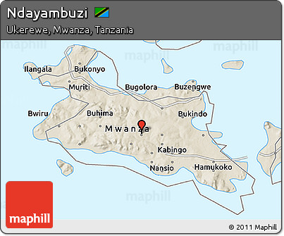 Shaded Relief 3D Map of Ndayambuzi