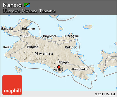 Shaded Relief 3D Map of Nansio