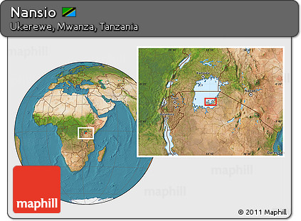 Satellite Location Map of Nansio
