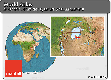 Satellite Location Map of the Area around 1° 55' 32" S, 33° 13' 30" E