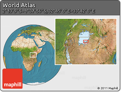 Satellite Location Map of the Area around 1° 55' 32" S, 33° 13' 30" E