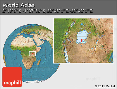 Satellite Location Map of the Area around 1° 55' 32" S, 33° 13' 30" E
