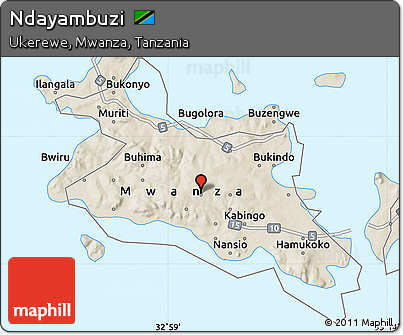 Shaded Relief Map of Ndayambuzi