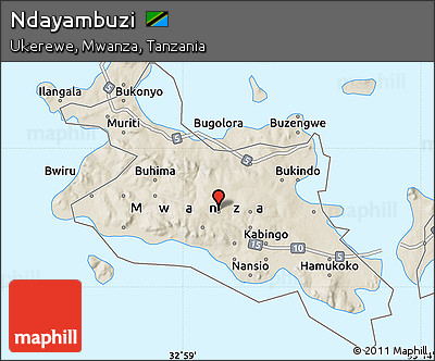 Shaded Relief Map of Ndayambuzi