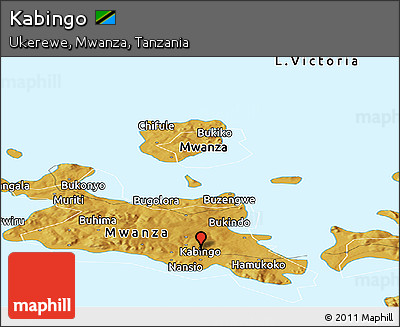 Physical Panoramic Map of Kabingo