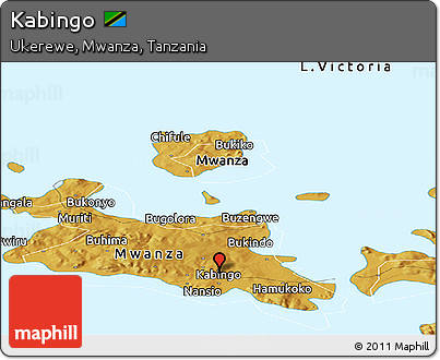 Physical Panoramic Map of Kabingo