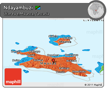 Political Panoramic Map of Ndayambuzi