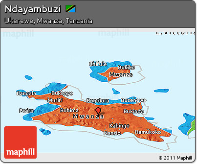 Political Panoramic Map of Ndayambuzi
