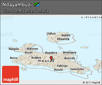 Shaded Relief Panoramic Map of Ndayambuzi