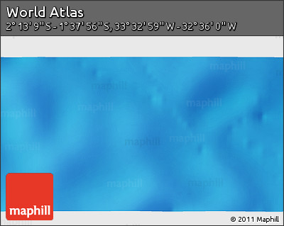 Physical 3D Map of the Area around 1° 55' 32" S, 33° 4' 30" W