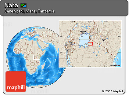 Shaded Relief Location Map of Nata