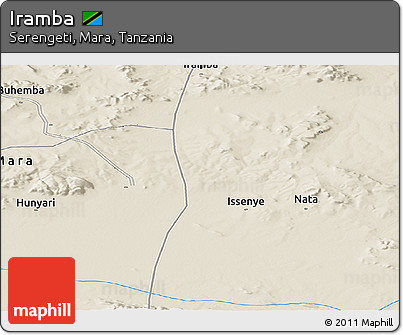 Shaded Relief Panoramic Map of Iramba