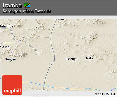 Shaded Relief Panoramic Map of Iramba