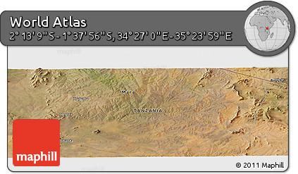 Satellite Panoramic Map of the Area around 1° 55' 32" S, 34° 55' 29" E