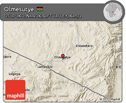Shaded Relief 3D Map of Olmesutye