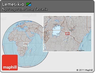 Gray Location Map of Lemesikio, hill shading
