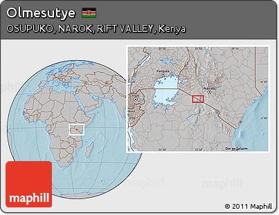 Gray Location Map of Olmesutye, hill shading