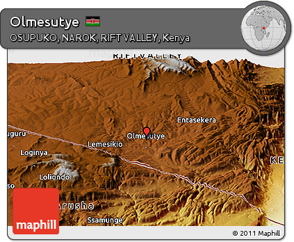 Physical Panoramic Map of Olmesutye