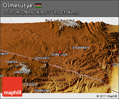 Physical Panoramic Map of Olmesutye