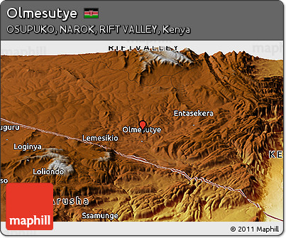 Physical Panoramic Map of Olmesutye
