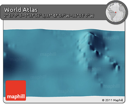 Satellite 3D Map of the Area around 1° 55' 32" S, 37° 19' 30" W