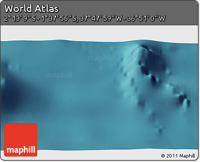 Satellite 3D Map of the Area around 1° 55' 32" S, 37° 19' 30" W