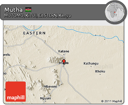 Shaded Relief 3D Map of Mutha