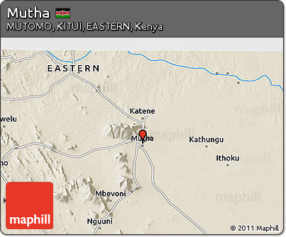 Shaded Relief 3D Map of Mutha