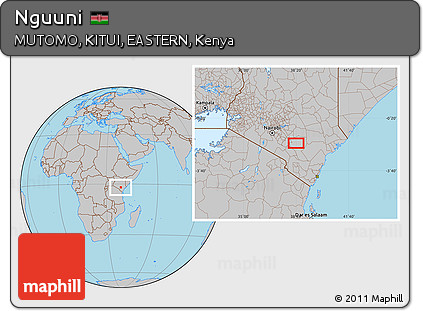 Gray Location Map of Nguuni