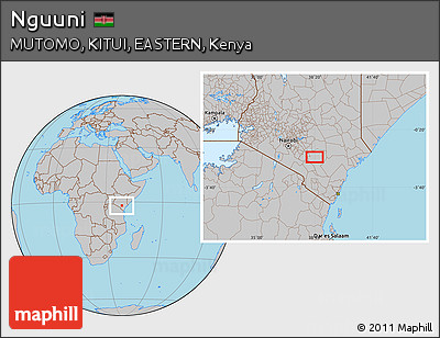 Gray Location Map of Nguuni