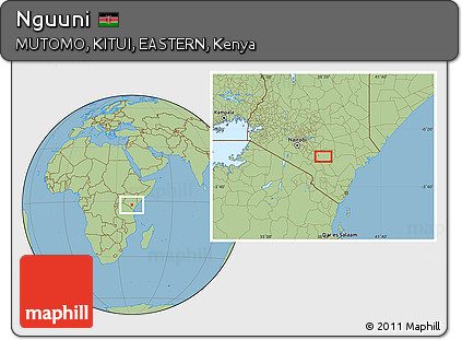Savanna Style Location Map of Nguuni