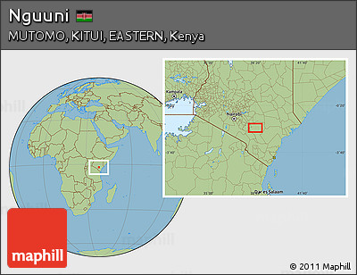 Savanna Style Location Map of Nguuni