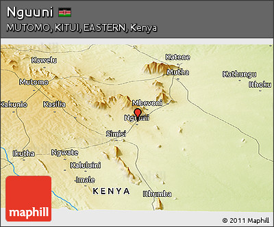 Physical Panoramic Map of Nguuni