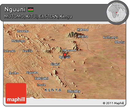 Satellite Panoramic Map of Nguuni