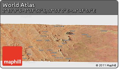 Satellite Panoramic Map of the Area around 1° 55' 32" S, 38° 19' 30" E