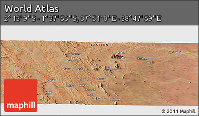 Satellite Panoramic Map of the Area around 1° 55' 32" S, 38° 19' 30" E