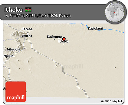 Shaded Relief Panoramic Map of Ithoku