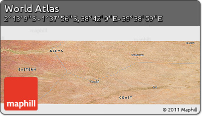 Satellite Panoramic Map of the Area around 1° 55' 32" S, 39° 10' 29" E
