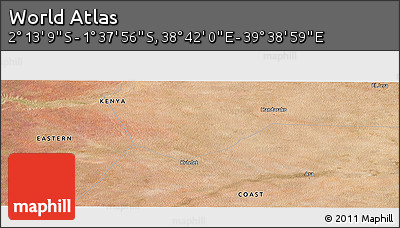Satellite Panoramic Map of the Area around 1° 55' 32" S, 39° 10' 29" E