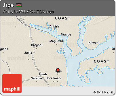 Shaded Relief 3D Map of Jipe