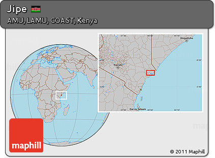 Gray Location Map of Jipe