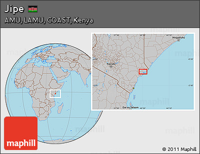 Gray Location Map of Jipe