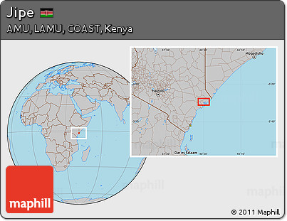Gray Location Map of Jipe