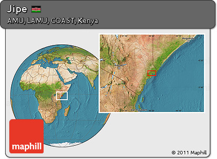 Satellite Location Map of Jipe